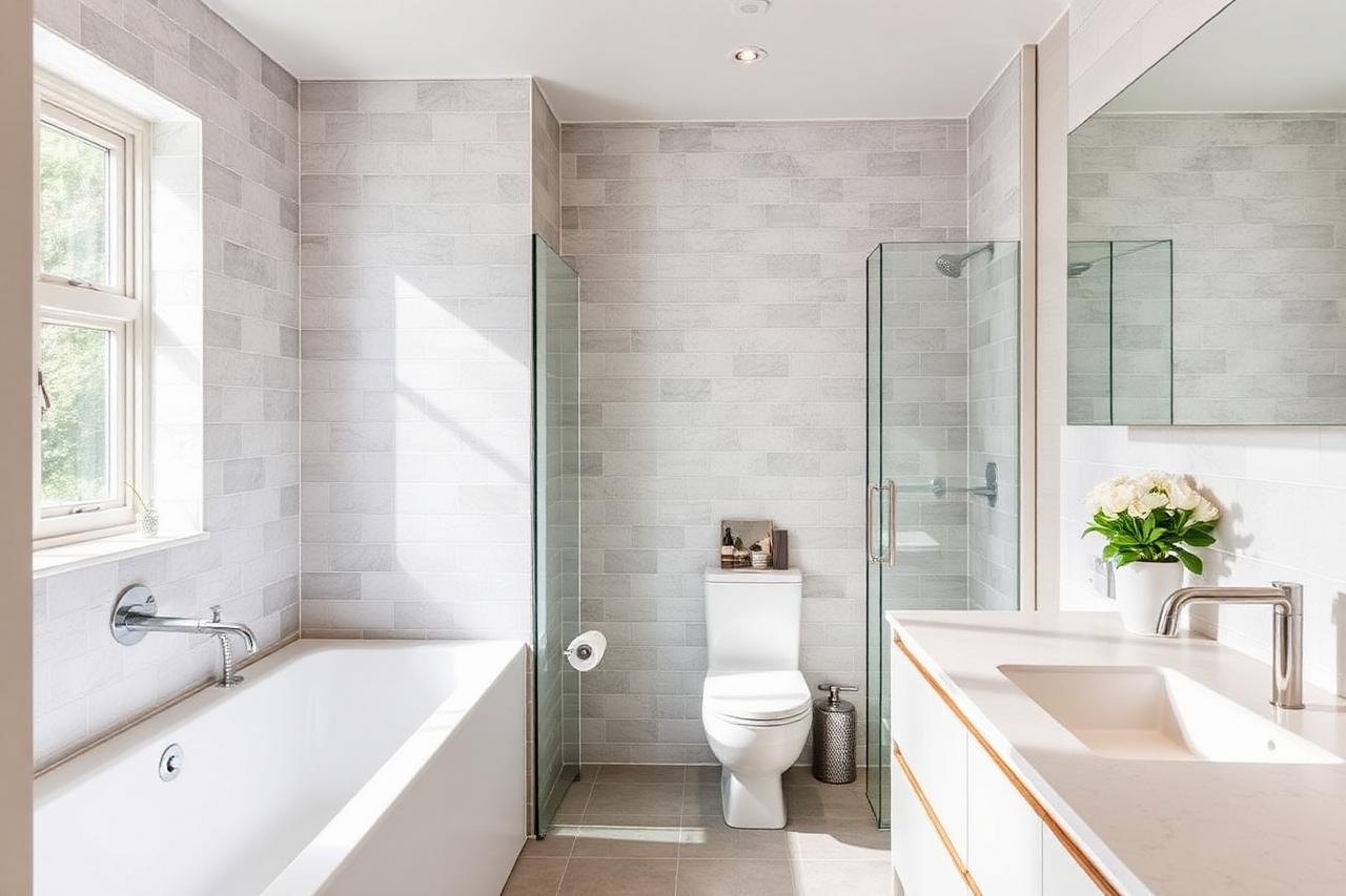 Baño reformado con acabados modernos